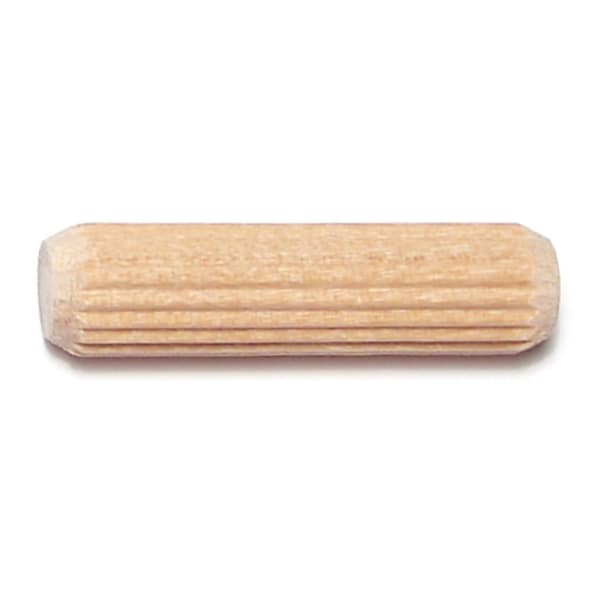 Midwest Fastener 3/8" x 11/2" Birch Wood Fluted Dowel Pins 100PK 08899